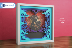 Heart of Home 3D Shadow Box - Mom and Daughter 3D SVG Product Image 2