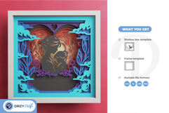 Heart of Home 3D Shadow Box - Mom and Daughter 3D SVG Product Image 3