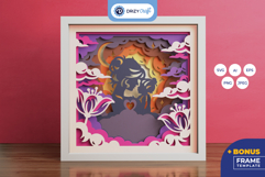 Where Love Grows 3D Shadow Box - Mom and Daughter 3D Paper Product Image 1