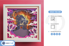 Where Love Grows 3D Shadow Box - Mom and Daughter 3D Paper Product Image 3
