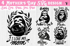 Mothers Day SVG | Sloth SVG | Cute animal Product Image 1