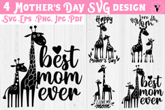 Mothers Day SVG | Giraffe Mom SVG | Cute animal Product Image 1