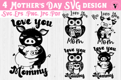 Mothers Day SVG | Pig Mom SVG | Cute animal Product Image 1