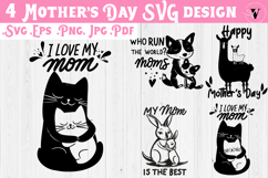 Mothers Day SVG | Cat mom SVG | Cute animal Product Image 1