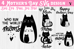 Mothers Day SVG | Cat mom SVG | Cute animal Product Image 1