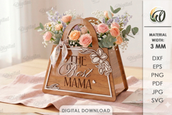 3D Mother's Day Bag Laser cut. Gift Bag SVG Product Image 1