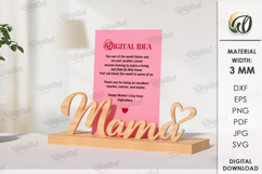 3D Mother&#039;s Day Card Holder Lasercut. Gift For Mom SVG Product Image 1
