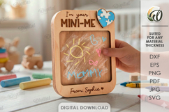 Mother's Day Kids Drawing Plaque Laser Cut. Mom Card SVG Product Image 1