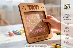 Mother's Day Drawing Plaques Bundle Laser Cut. Mom Card SVG Product Image 9