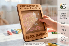 Mother's Day Kids Drawing Plaque Laser Cut. Mom Card SVG Product Image 1