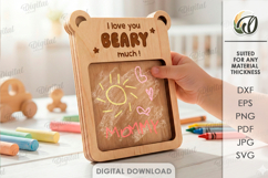 Mother's Day Kids Drawing Plaque Laser Cut. Mom Card SVG Product Image 1