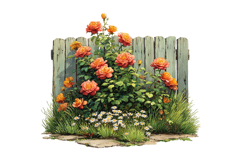 Mother's Day Fence Flower Clipart Product Image 2