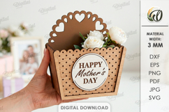 Mother's Day Flower Boxes Bundle Laser Cut. Gift Box SVG Product Image 8