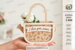 Mother's Day Flower Boxes Bundle Laser Cut. Gift Box SVG Product Image 9
