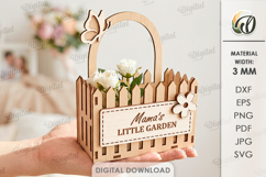 Mother's Day Flower Gift Box Laser Cut. Flower Holder SVG Product Image 1