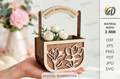 Mother's Day Flower Boxes Bundle Laser Cut. Gift Box SVG Product Image 12