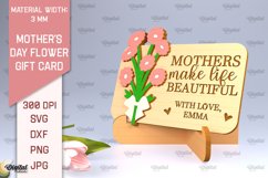Mother&#039;s Day Flower Gift Card SVG. Gift Card Laser Cut Product Image 1