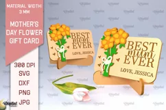 Mother's Day Flower Gift Card SVG. Gift Card Laser Cut Product Image 1