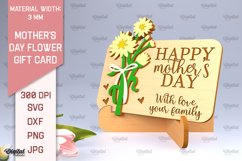 Mother's Day Flower Gift Card SVG. Gift Card Laser Cut Product Image 1