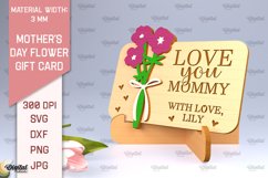 Mother&#039;s Day Flower Gift Card SVG. Gift Card Laser Cut Product Image 1