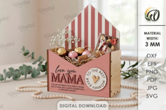 3D Mother's Day Gift Box Laser Cut. Present Box SVG Product Image 1