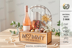 3D Mother's Day Gift Box Laser Cut. Present Box SVG Product Image 1