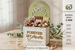 3D Mother's Day Gift Box Laser Cut. Present Box SVG Product Image 1