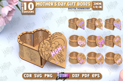 3D Mother&#039;s Day Gift Boxes Laser Cut Bundle,Gift for Mom SVG Product Image 1