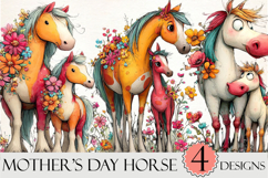 Whimsical Mother's Day Horse Clipart PNG Product Image 1