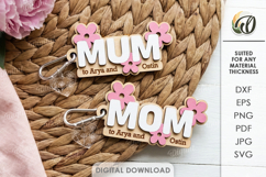 3D Mother's Day Keychain Laser Cut. Mother Keyring SVG Product Image 1