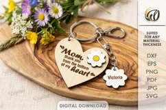 Mother's Day Keychains Bundle Laser Cut. Family Keyring SVG Product Image 2