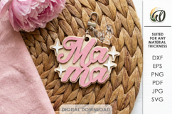 Mother's Day Keychains Bundle Laser Cut. Mother Keyring SVG Product Image 13