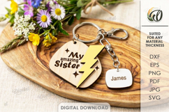 Mother's Day Keychain Laser Cut. Sister Keyring SVG Product Image 1