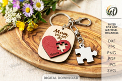 Mother's Day Keychains Bundle Laser Cut. Family Keyring SVG Product Image 7