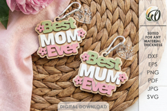 3D Mother's Day Keychain Laser Cut. Mother Keyring SVG Product Image 1
