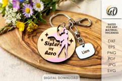 Mother's Day Keychain Laser Cut. Sister Keyring SVG Product Image 1