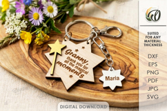 Mother's Day Keychain Laser Cut. Grandma Keyring SVG Product Image 1