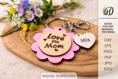 Mother's Day Keychain Lasercut. Mom Gift. Mother Keyring SVG Product Image 1