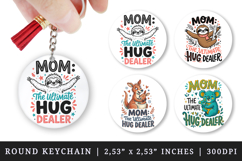 Mother's Day round keychain pintable sublimation design png Product Image 1