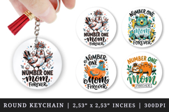 Mother's Day round keychain pintable sublimation design png Product Image 1