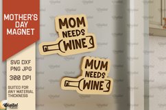 Mother's Day Magnet Laser Cut. Gift for Mom SVG Product Image 1