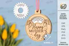 3D Mother’s Day Ornament Laser Cut. Mother's Gift SVG Product Image 1