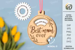 3D Mother’s Day Ornament Laser Cut. Mother's Gift SVG Product Image 1