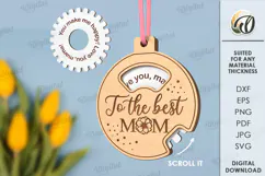 3D Mother’s Day Ornament Laser Cut. Mother's Gift SVG Product Image 1