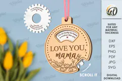 3D Mother’s Day Ornament Laser Cut. Mother's Gift SVG Product Image 1