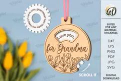 3D Mother’s Day Ornament Laser Cut. Mother's Gift SVG Product Image 1