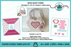 Mother's Day Paper Purse SVG, Valentine's Heart Gift Bag SVG Product Image 2