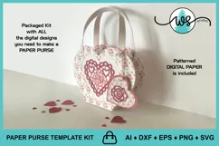 Mother's Day Paper Purse SVG, Valentine's Heart Gift Bag SVG Product Image 3