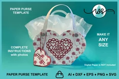 Mother's Day Paper Purse SVG, Valentine's Heart Gift Bag SVG Product Image 2
