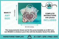 Mother's Day Paper Purse SVG, Valentine's Heart Gift Bag SVG Product Image 3